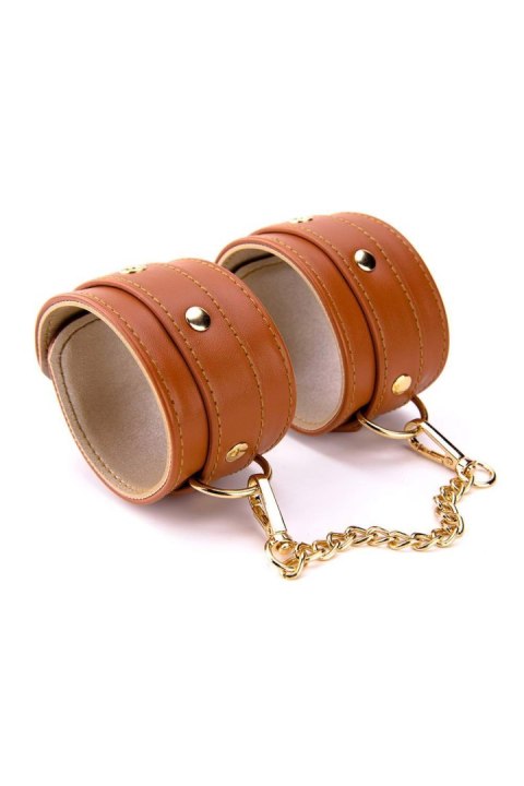 BLAZE ELITE HAND CUFFS COGNAC VEGAN LEATHER TONGA