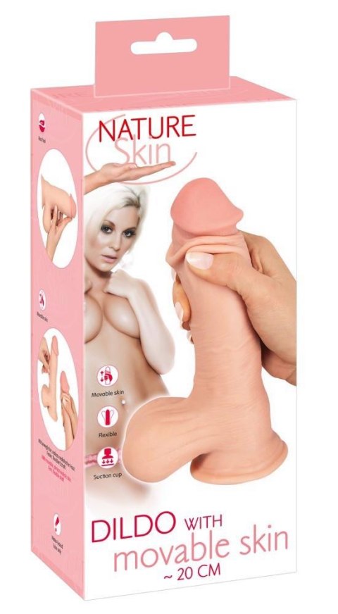 Dildo realistyczne Nature Skin z ruchomą skórą 19,9 cm TPE Nature Skin