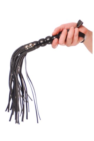 FETISH FANTASY SERIES BEADED CAT-O-NINE TAILS BLACK TONGA