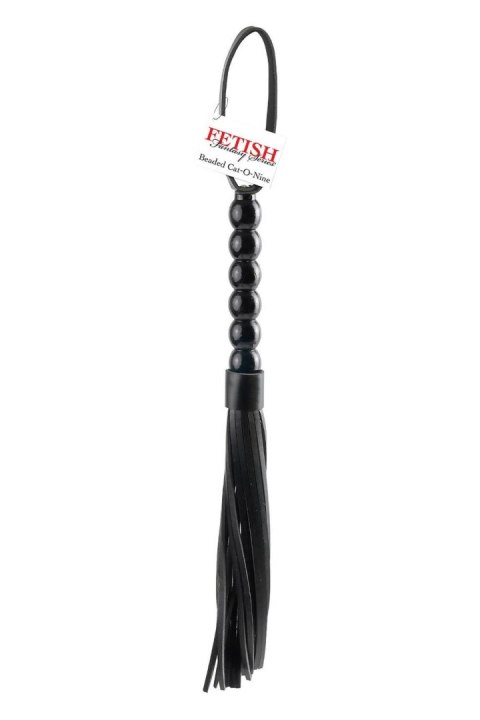 FETISH FANTASY SERIES BEADED CAT-O-NINE TAILS BLACK TONGA