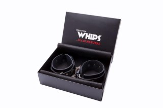 Kajdanki męskie Whips Collection skórzane 4 cm 25 cm łańcuch Whips Collection