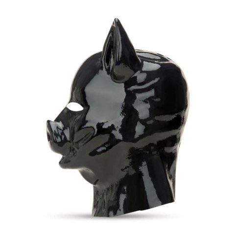 Latex Pig Hood - Black SHOTS