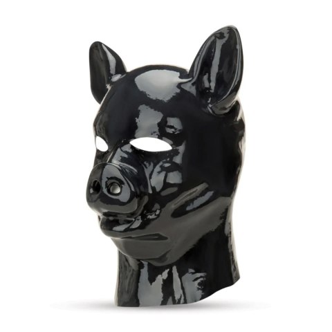 Latex Pig Hood - Black SHOTS