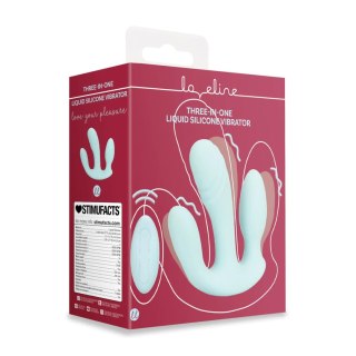Three-In-One Liquid Silicone Vibrator - Breezy Blue SHOTS