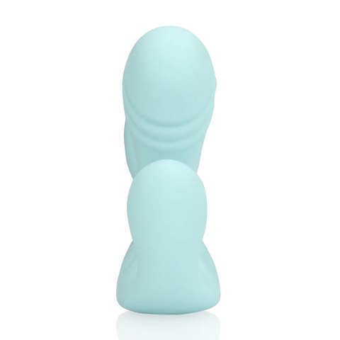 Three-In-One Liquid Silicone Vibrator - Breezy Blue SHOTS