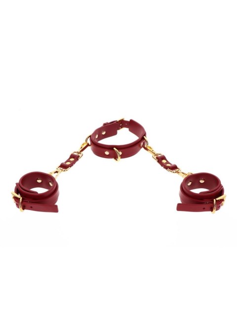 D-Ring Collar and Wrist Cuffs Red SCALA