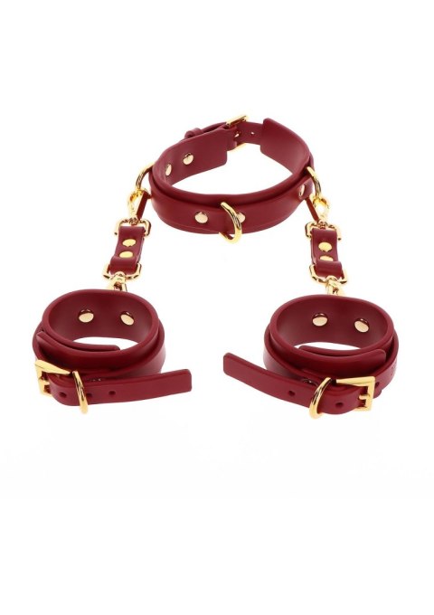 D-Ring Collar and Wrist Cuffs Red SCALA