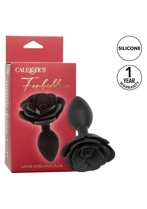 Large Rose Anal Plug Black SCALA