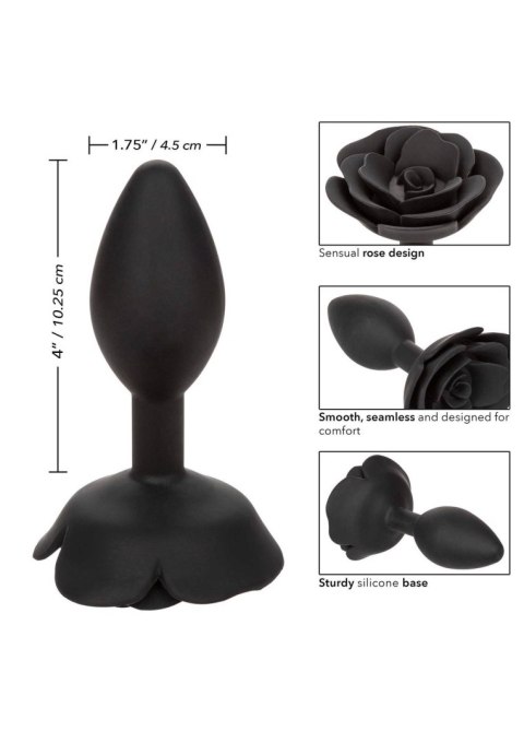 Large Rose Anal Plug Black SCALA