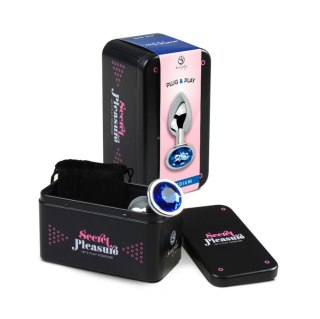 BLUE JEWELLED METAL BUTT PLUG M Secret Play - FEMARVI S.L.