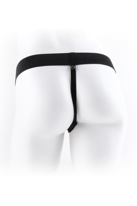 FETISH FANTASY SERIES 7 INCH VIBRATING HOLLOW STRAP-ON WITH BALLS LIGHT TONGA