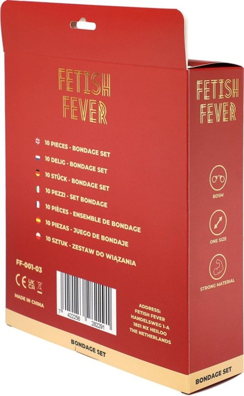 Fetish Fever - Bondage Set - 10 pieces - Red/Black Intimate Distribution