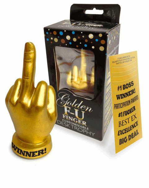 Golden F-U Finger Trophy LITTLE GENIE PRODUCTIONS