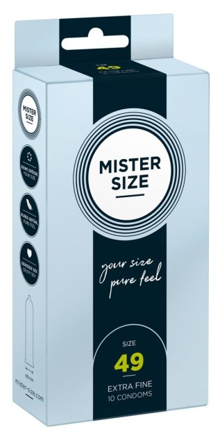 Prezerwatywy Mister Size 49 mm cienkie wegańskie 10 sztuk Mister Size