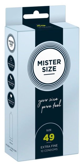 Prezerwatywy Mister Size 49 mm cienkie wegańskie 10 sztuk Mister Size