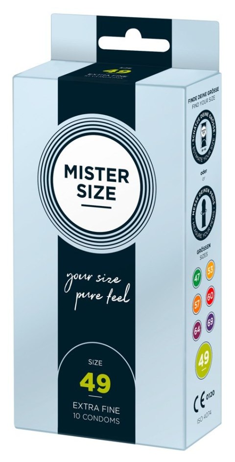 Prezerwatywy Mister Size 49 mm cienkie wegańskie 10 sztuk Mister Size