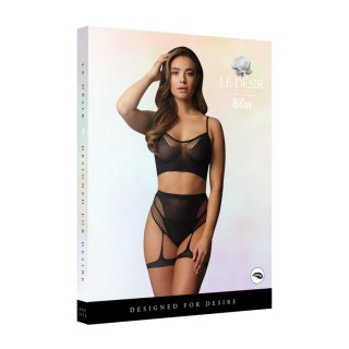 2-Piece Bra Set with Garters - One Size - Black SHOTS