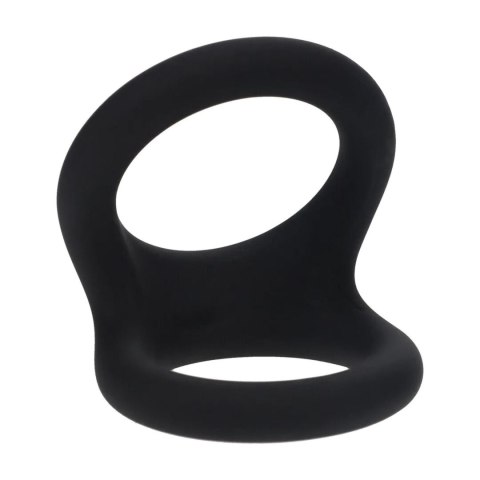 Double O Silicone Cockring - L - Black SHOTS