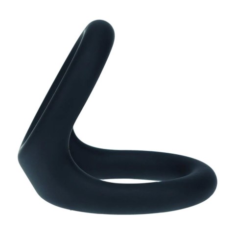 Double O Silicone Cockring - L - Black SHOTS