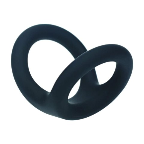 Double O Silicone Cockring - L - Black SHOTS