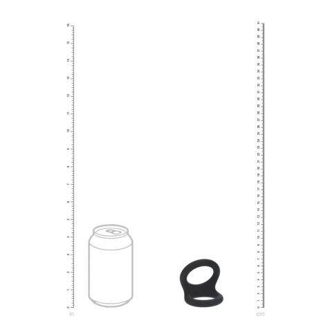 Double O Silicone Cockring - L - Black SHOTS