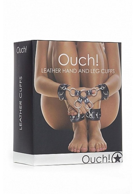 Leather Hand And Legcuffs - Black SHOTS