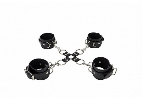 Leather Hand And Legcuffs - Black SHOTS