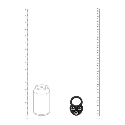 Liquid Silicone Triple Weighted Ball Cockring - Black SHOTS