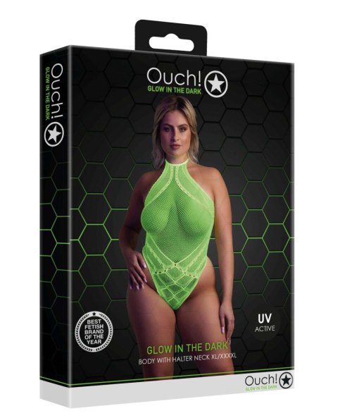 Body erotyczne Ouch neonowa zieleń halter XL XXXXL Ouch!