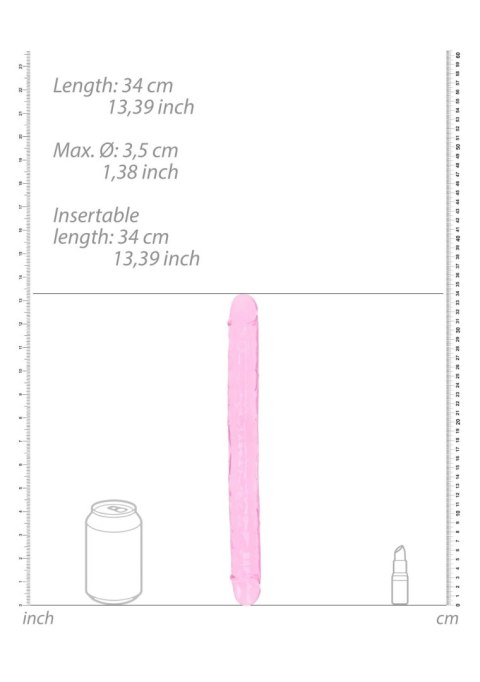 Dildo podwójne RealRock przezroczyste 34 cm RealRock