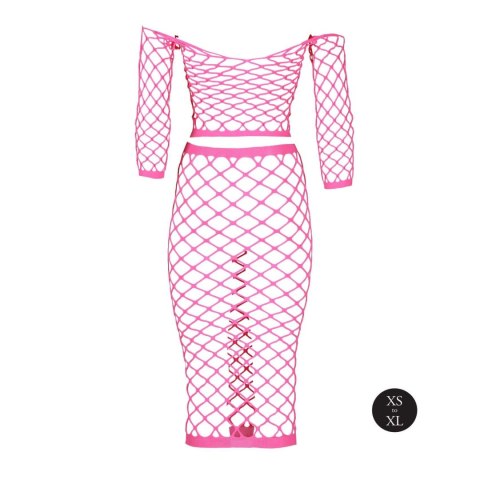 Long Sleeve Crop Top and Long Skirt - Pink - XS/XL SHOTS