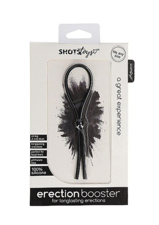 Pierścień erekcyjny silikonowy ShotsToys regulowany czarny ShotsToys