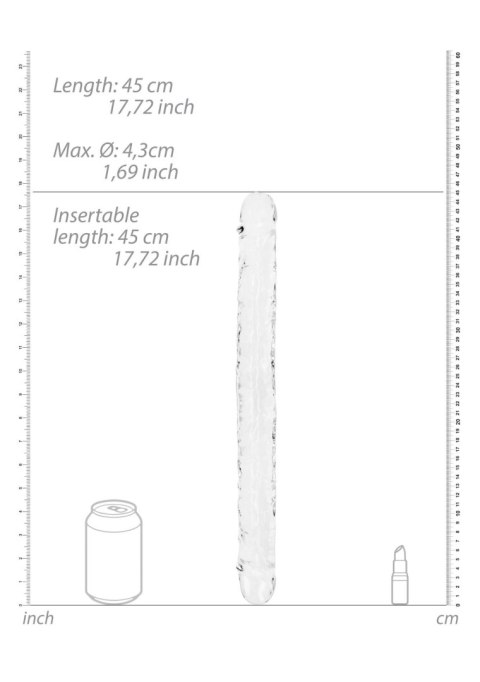Podwójne dildo RealRock realistyczne przezroczyste 45 cm RealRock