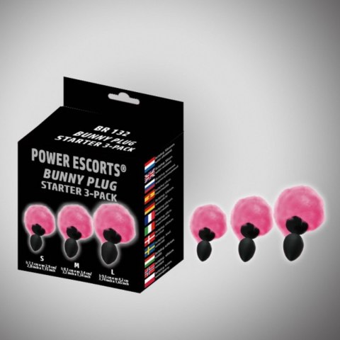 Bunny plug 3 - pack black with pink tail starter 3 - pack POWER ESCORTS