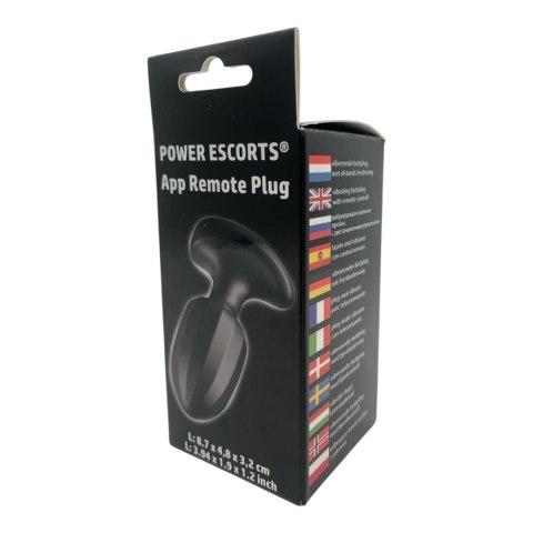 Korek analny wibrujący Power Escorts silikonowy czarny z aplikacją USB Power Escorts
