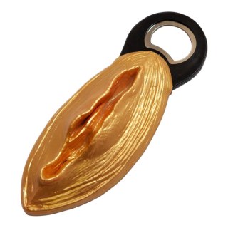 Otwieracz do butelek w kształcie cipki Kinky Pleasure złoty Kinky Pleasure