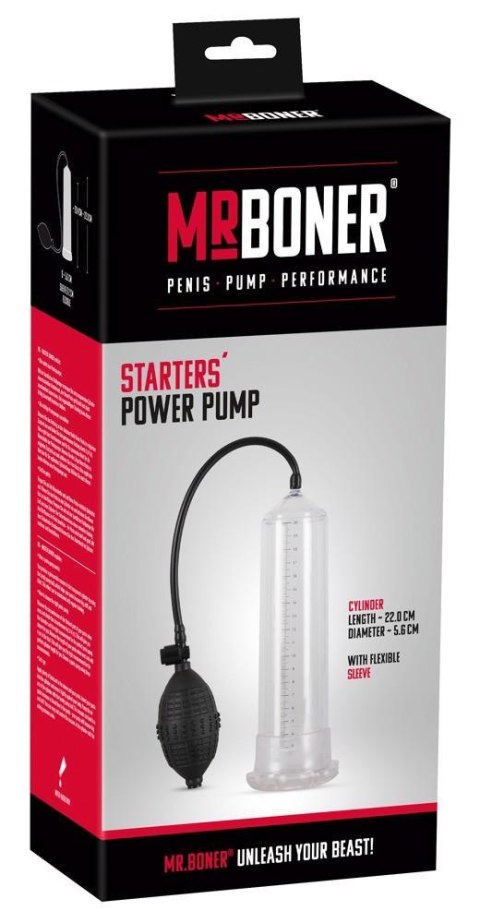 Pompka do penisa Mister Boner przezroczysta 21,5 cm Mister Boner