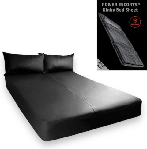 Power Escorts - BR190 - Kinky Bed Sheet Black - 160 x 227 CM POWER ESCORTS
