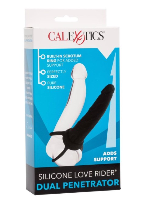 Strap on silikonowy dual penetrator Calexotics czarny 14 cm CalExotics