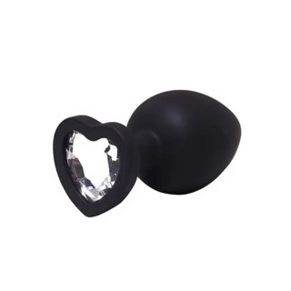 Black small heart-shaped butt plug with white crystal Fantasy - Boys of Toys Sp. z. o.o. (dystrybutor)