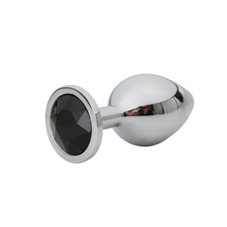 Silver Small Butt Plug with Black Diamond Fantasy - Boys of Toys Sp. z. o.o. (dystrybutor)