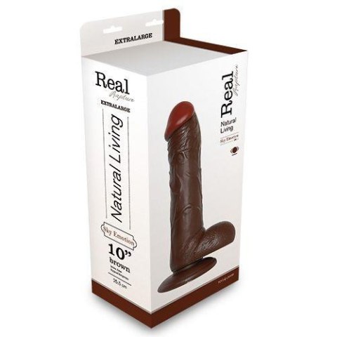 Wibrator-REALISTIC VIBRATOR REAL RAPTURE BROWN 10" Real Rapture