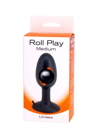 Korek analny silikonowy Roll Play Medium czarny 10 cm Seven Creations