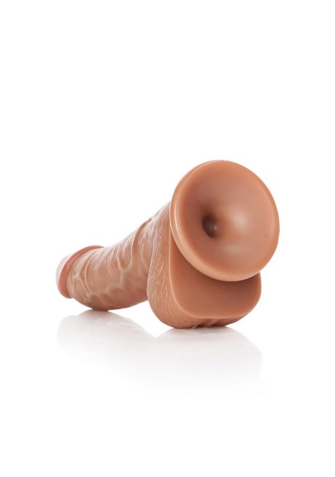 Dildo realistyczne zakrzywione RealRock z moszną i przyssawką 17 cm RealRock