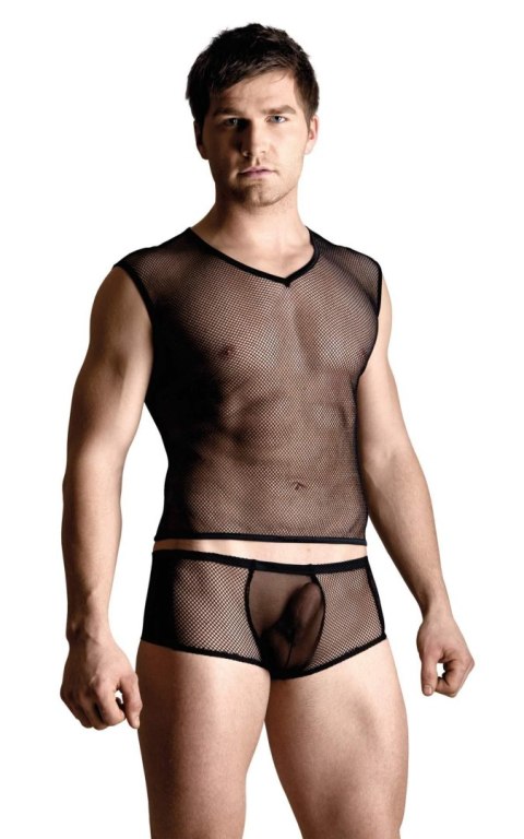 Net set - shirt and thong - black XL SoftLine Collection
