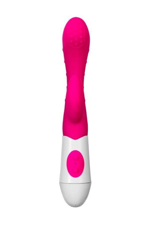 A-TOYS, Vibrator Nessy with Clitoral Stimulator, Silicone, Pink, 20 cm, 10 speeds, 2xAAA TOYFA - Boys of Toys Sp. z o.o. (dystrybutor)