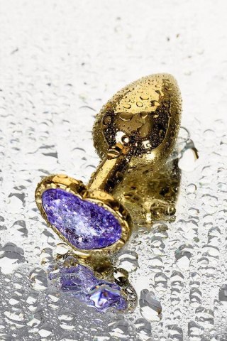 Anal plug Metal by TOYFA, metal, gold, with purple crystal, 7 cm, O 2.7 cm TOYFA - Boys of Toys Sp. z o.o. (dystrybutor)