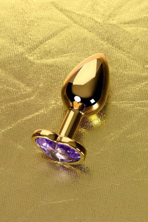 Anal plug Metal by TOYFA, metal, gold, with purple crystal, 7 cm, O 2.7 cm TOYFA - Boys of Toys Sp. z o.o. (dystrybutor)
