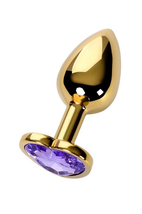 Anal plug Metal by TOYFA, metal, gold, with purple crystal, 7 cm, O 2.7 cm TOYFA - Boys of Toys Sp. z o.o. (dystrybutor)