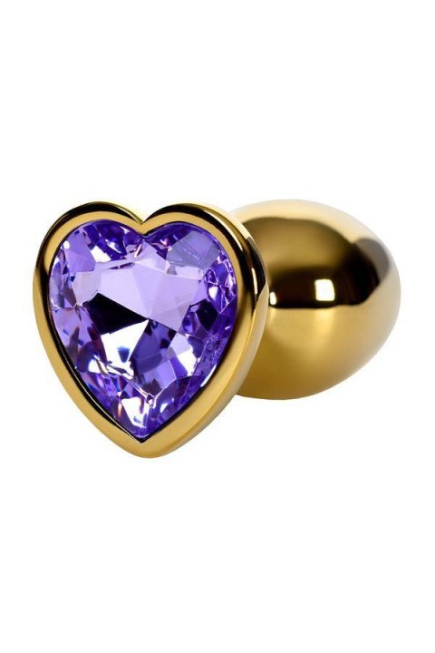 Anal plug Metal by TOYFA, metal, gold, with purple crystal, 7 cm, O 2.7 cm TOYFA - Boys of Toys Sp. z o.o. (dystrybutor)